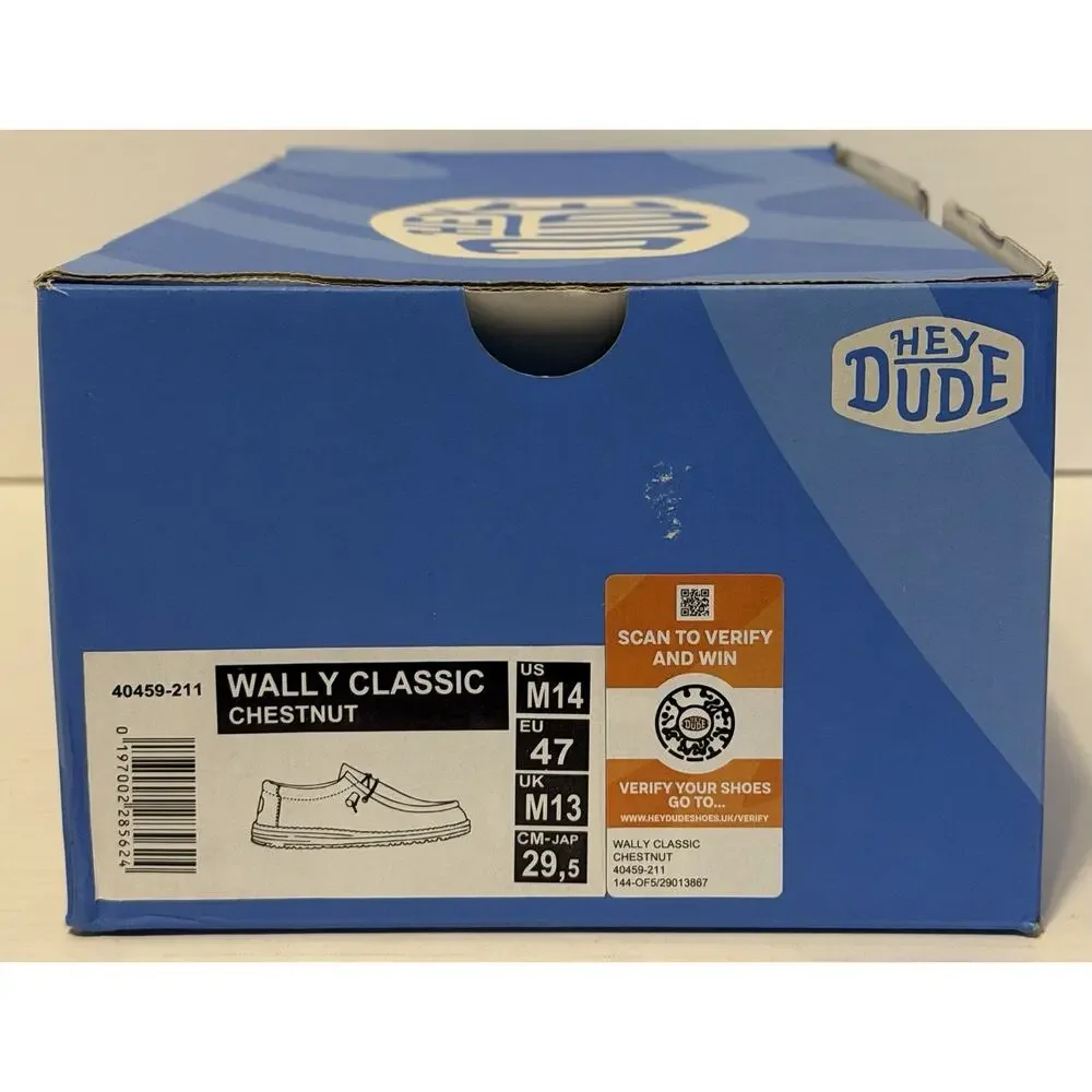 Hey Dude Wally Washed Canvas Navy Men’s Size 14 NEW NIB